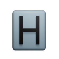 letra h 3d icono png
