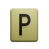 lettera p 3d icona png