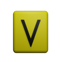 Letter V 3d icon png