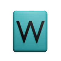Letter W 3d icon png