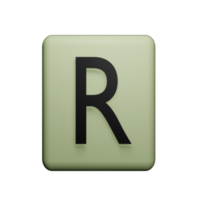 lettre r 3d icône png