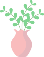 un pequeño rosado florero con linda verde planta. png