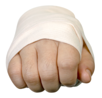 fermer droite main poing avec élastique bandage isolé png