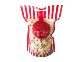 Bagged popcorn to take home on transparent background png