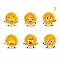 Cartoon character of coin with what expression vector