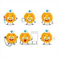 médico profesión emoticon con moneda dibujos animados personaje vector