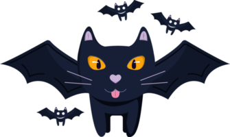 Halloween element illustration with black bats. png