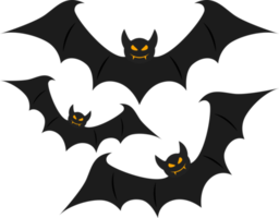 halloween element illustration med svart fladdermöss. png