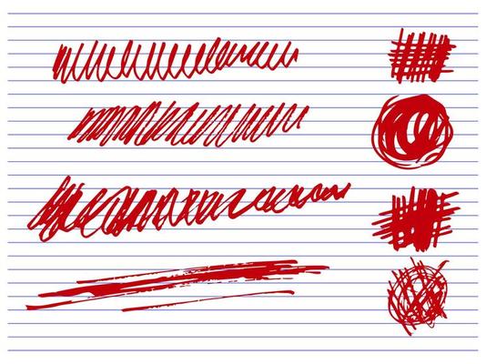 doodle set of hand drawn scribbles, line borders, sketch strokes, and design elements. vector illustration