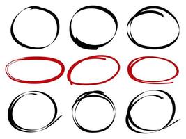 Hand drawn scribble line circles. Doodle circular for message note mark design element. vector illustration