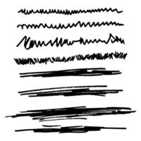 doodle set of hand drawn scribbles, line borders, sketch strokes, and design elements isolated on white vector