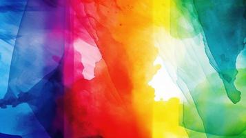 Colorful abstract background of watercolor paint splashing on white paper photo