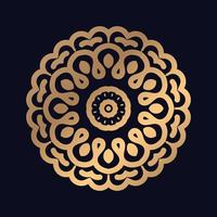 Luxury gold gradient mandala on black background. Vector. Mandala with floral patterns vector