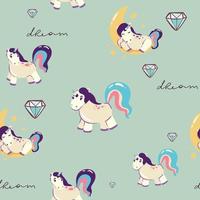 Cute unicorn, and pink background decoration. Seamless repeating pattern texture background design for fashion fabrics, textile graphics, prints etc. vector