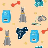 seamless pattern with funny creative dogs. Trendy vector background. Perfect for kids apparel,fabric, textile, nursery decoration,wrapping paper