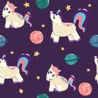 Cute unicorn, and pink background decoration. Seamless repeating pattern texture background design for fashion fabrics, textile graphics, prints etc, vector