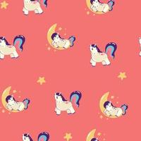 Cute unicorn, and pink background decoration. Seamless repeating pattern texture background design for fashion fabrics, textile graphics, prints etc vector