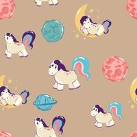 Cute unicorn, and pink background decoration. Seamless repeating pattern texture background design for fashion fabrics, textile graphics, prints etc. vector