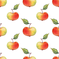 vattenfärg äpplen. sömlös mönster png