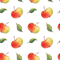 Watercolor apples. Seamless pattern png