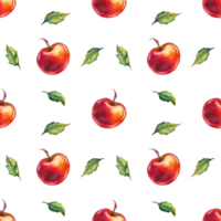 waterverf appels. naadloos patroon png