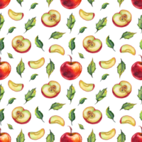 Watercolor apples. Seamless pattern png