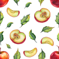 waterverf appels. naadloos patroon png