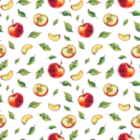 Watercolor apples. Seamless pattern png