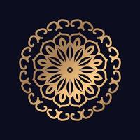 Gold Islamic pattern gradient mandala on black background. Vector. Mandala with floral patterns vector