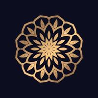 Floral gold mandala arabesque pattern for print, poster, cover, brochure, flyer, Oriental style ornamental round lace ornament vector