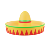 3d minimaal renderen Mexicaans hoed png