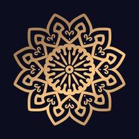 Abstract gold gradient mandala on black background. Vector. Mandala with floral patterns vector