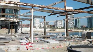 rovine di un' spiaggia bar nel Barcellona video