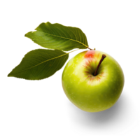 Apfel mit Blätter transparent Hintergrund - - ai generiert png