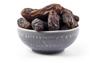 une bol de séché Date des fruits - génératif ai png