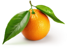 des oranges fruit avec feuilles sur une transparent Contexte - génératif ai png