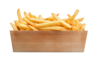 illustrazione di francese patatine fritte nel scatola trasparente sfondo generativo ai png
