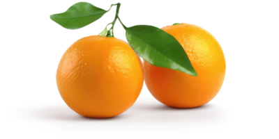 laranja fruta com folhas transparente fundo generativo ai png