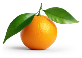 orange frukt med löv transparent bakgrund generativ ai png