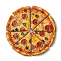 trevlig sammansättning fotografi av pizza på en transparent bakgrund - generativ ai png