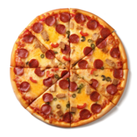 bonito composición fotografía de Pizza en un transparente antecedentes - generativo ai png