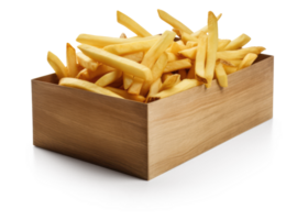 illustrazione di francese patatine fritte nel scatola trasparente sfondo - generativo ai png