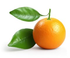 laranja fruta com folhas transparente fundo generativo ai png