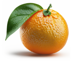 laranja fruta com folhas transparente fundo generativo ai png