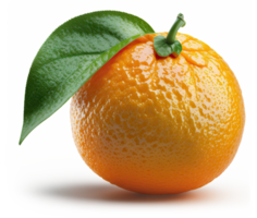 Orange Obst mit Blätter transparent Hintergrund generativ ai png