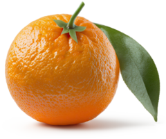 orange frukt med löv transparent bakgrund generativ ai png