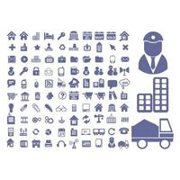 Collection of vector icons of various shapes and designs