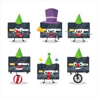 Cartoon character of credit card with various circus shows vector