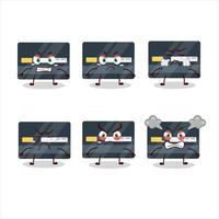 Credit card cartoon character with various angry expressions vector