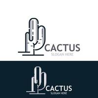 Vintage Cactus tree plant Logo nature design, desert plant vector illustration